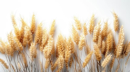 "Create a Minimalist Image Featuring Golden Wheat Stalks Against a Simple Background, Highlighting Natural Beauty and Simplicity"