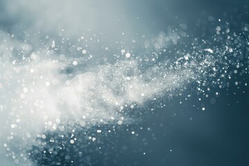 Obraz premium Abstract White Particle Cloud on Blue Background for Technology and Science Concepts