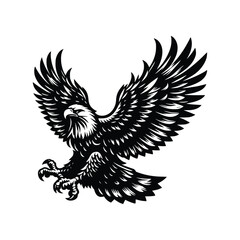 Obraz premium Eagle vector emblem black on white background