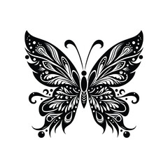 Butterfly vector  beautiful hand-drawn sketch illustration for graphic resources