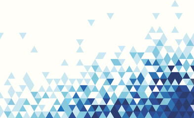 Abstract geometry triangle blue  mosaic texture on white background pattern..