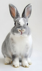 Fototapeta premium white rabbit on white background