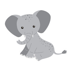 Fototapeta premium Cute elephant isolated on a white background.