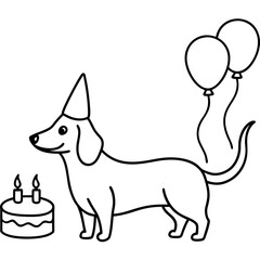 Dachshund Dog Coloring Page for Kids