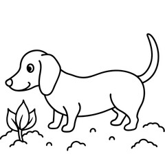 Dachshund Dog Coloring Page for Kids