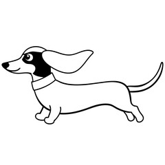 Dachshund Dog Coloring Page for Kids
