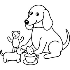 Dachshund Dog Coloring Page for Kids