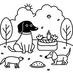 Dachshund Dog Coloring Page for Kids