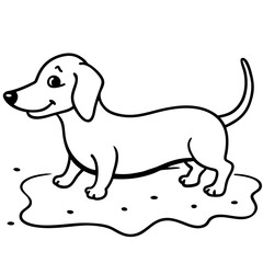 Dachshund Dog Coloring Page for Kids