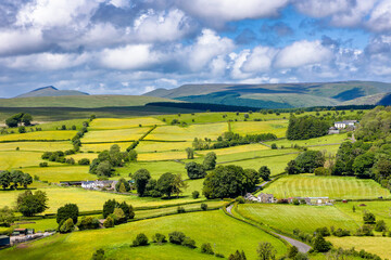 Hills and farmland in rural mid Wales
