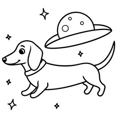 Dachshund Dog Coloring Page for Kids