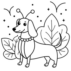 Dachshund Dog Coloring Page for Kids