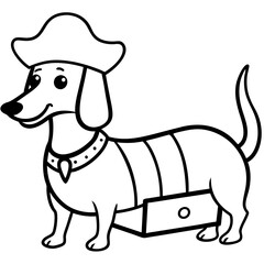 Dachshund Dog Coloring Page for Kids