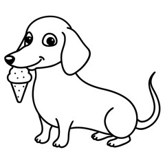 Dachshund Dog Coloring Page for Kids