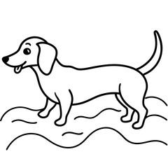 Dachshund Dog Coloring Page for Kids