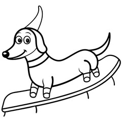 Dachshund Dog Coloring Page for Kids