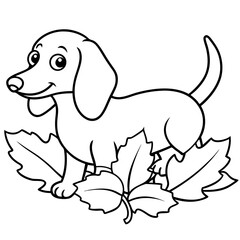 Dachshund Dog Coloring Page for Kids
