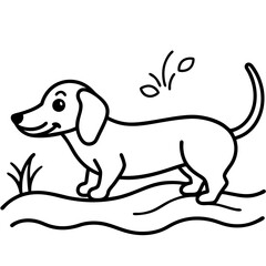 Dachshund Dog Coloring Page for Kids