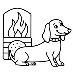 Dachshund Dog Coloring Page for Kids