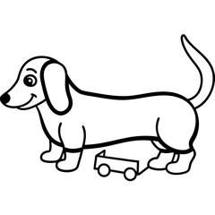 Dachshund Dog Coloring Page for Kids
