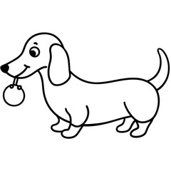 Dachshund Dog Coloring Page for Kids