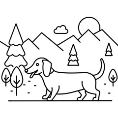 Dachshund Dog Coloring Page for Kids