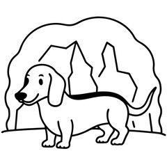 Dachshund Dog Coloring Page for Kids