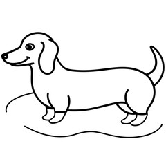 Dachshund Dog Coloring Page for Kids
