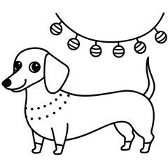 Dachshund Dog Coloring Page for Kids