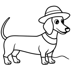 Dachshund Dog Coloring Page for Kids