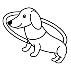 Dachshund Dog Coloring Page for Kids