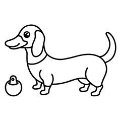 Dachshund Dog Coloring Page for Kids