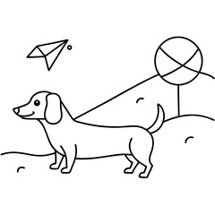 Dachshund Dog Coloring Page for Kids
