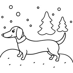 Dachshund Dog Coloring Page for Kids