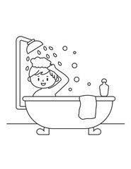 Naklejka premium Vector illustration coloring simple cartoons for children Fun and Creative Coloring Pages For Girls Boys.