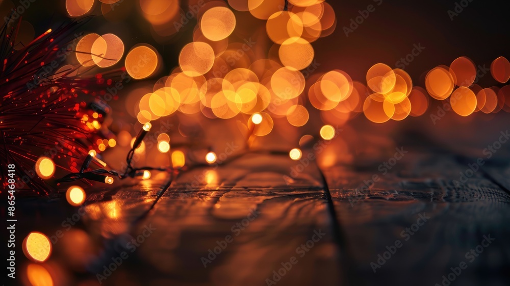Poster led lights creating bokeh effect