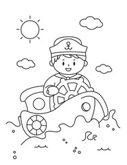 Vector illustration coloring simple cartoons for children Fun and Creative Coloring Pages For Girls  Boys.