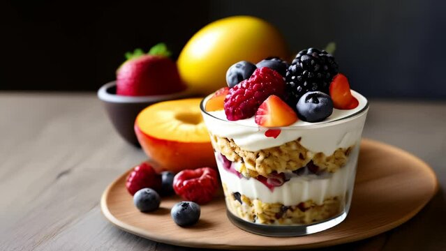  Deliciously layered fruit and yogurt parfait