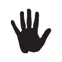 Black hand right and left human icon concept print design.