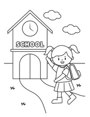 Vector illustration coloring simple cartoons for children Fun and Creative Coloring Pages For Girls  Boys.