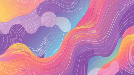 Obraz premium Line and geometric graphic background, purple shrimp paste with rainbow colors, vector illustration. Background image