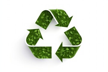 Obraz premium Green Leaves Recycling Symbol