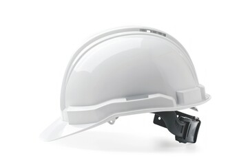 White Safety Helmet Isolated on White Background