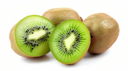 Fresh Kiwi Fruit Halves and Whole