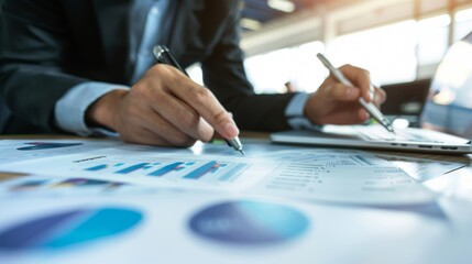 Businessman Analyzing Financial Data