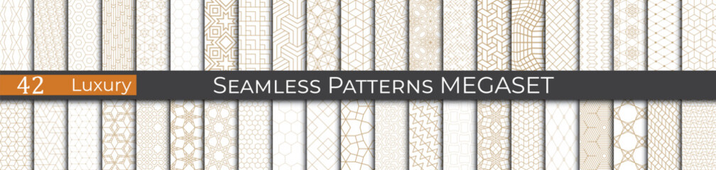 Simple minimal golden pattern collection. Hipster monochrome graphic backdrop. Abstract fabric pattern.