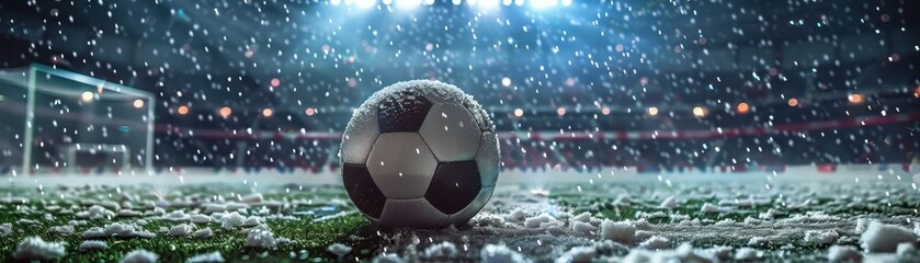 Fototapeta premium Soccer match delayed