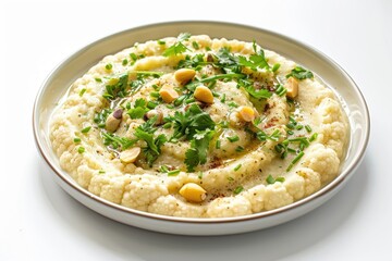 Nutty Cauliflower Puree with Fresh Chives and Cilantro