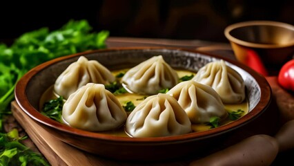  Delicious dumplings in a bowl ready to be savored