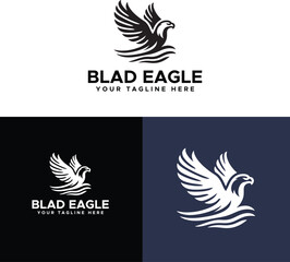 Wedge tailed eagle logo design vector Illustration